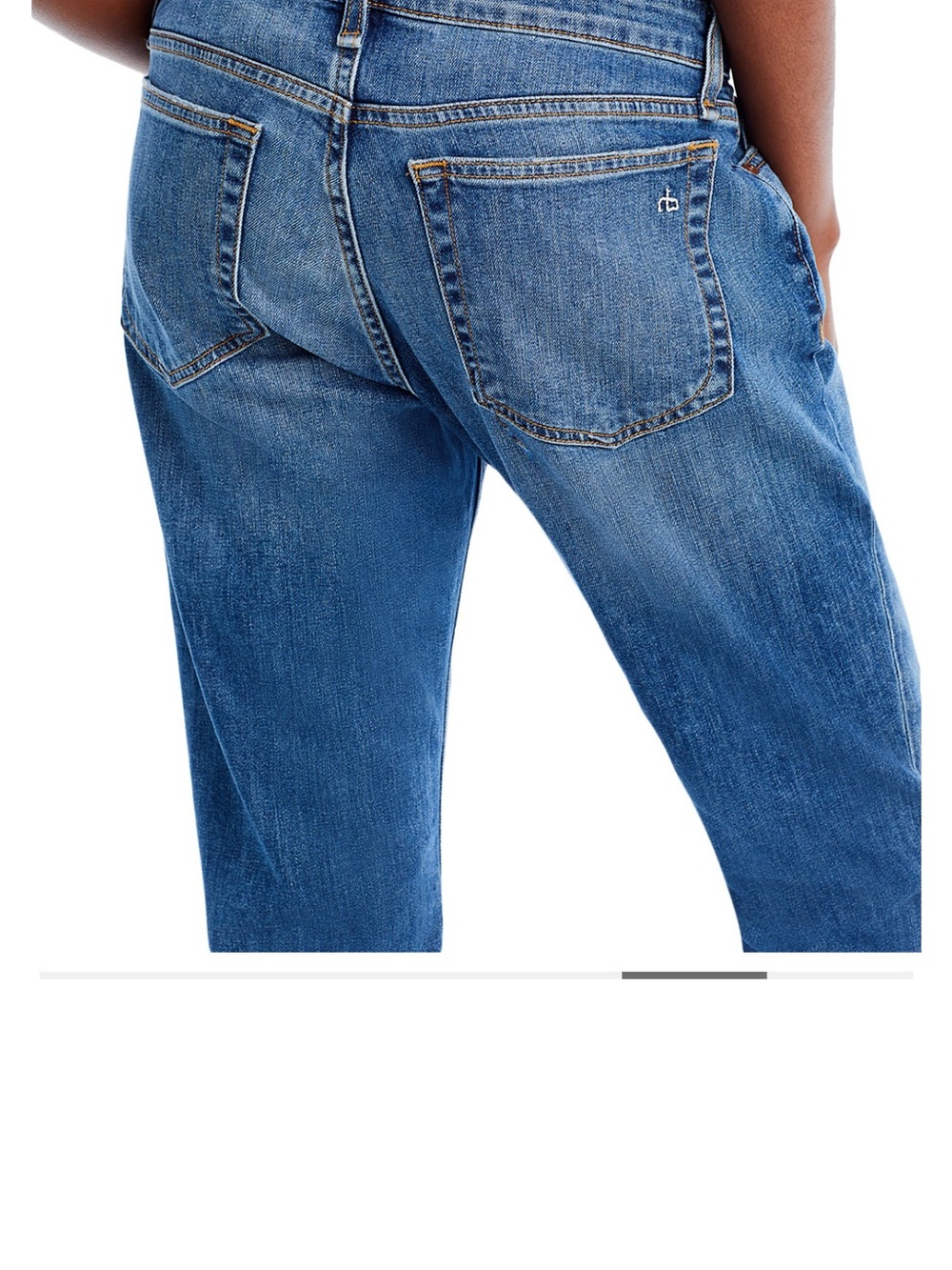 rag & bone Cropped Straight-Leg Jeans in Medium Blue - Picture 5 of 6